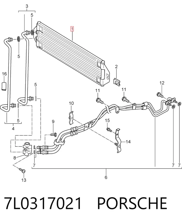 Радіатор охолодження, АКПП 7L0317021 Porsche