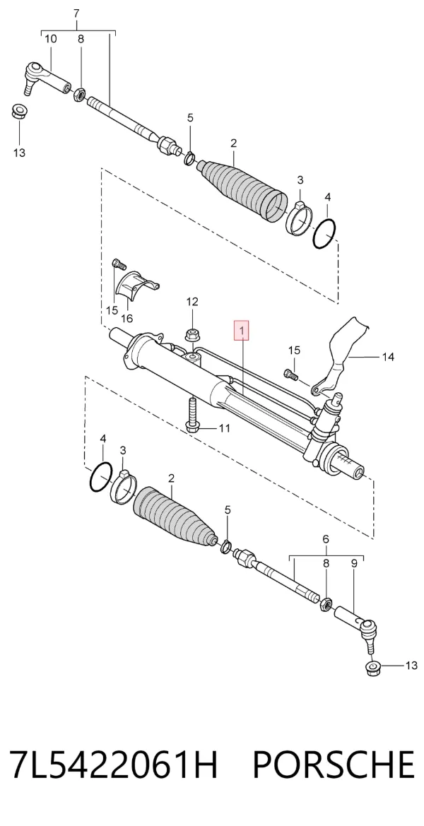 Рульова рейка 7L5422061H Porsche