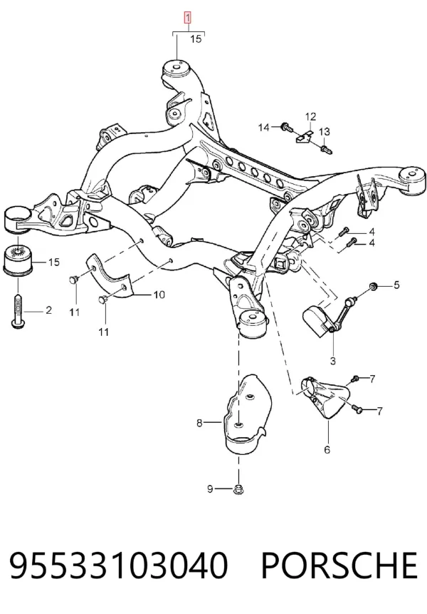 Балка задня 95533103040 Porsche