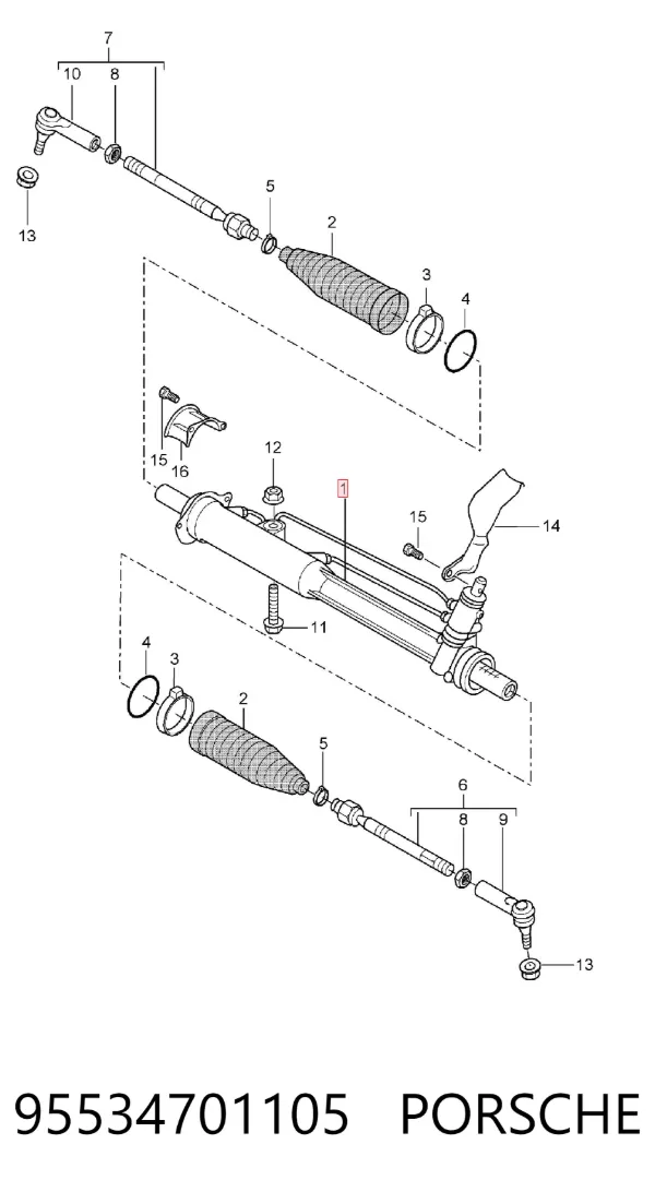 Рульова рейка 95534701105 Porsche