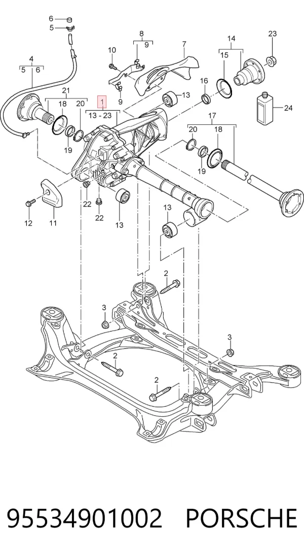Редуктор передній 95534901002 Porsche