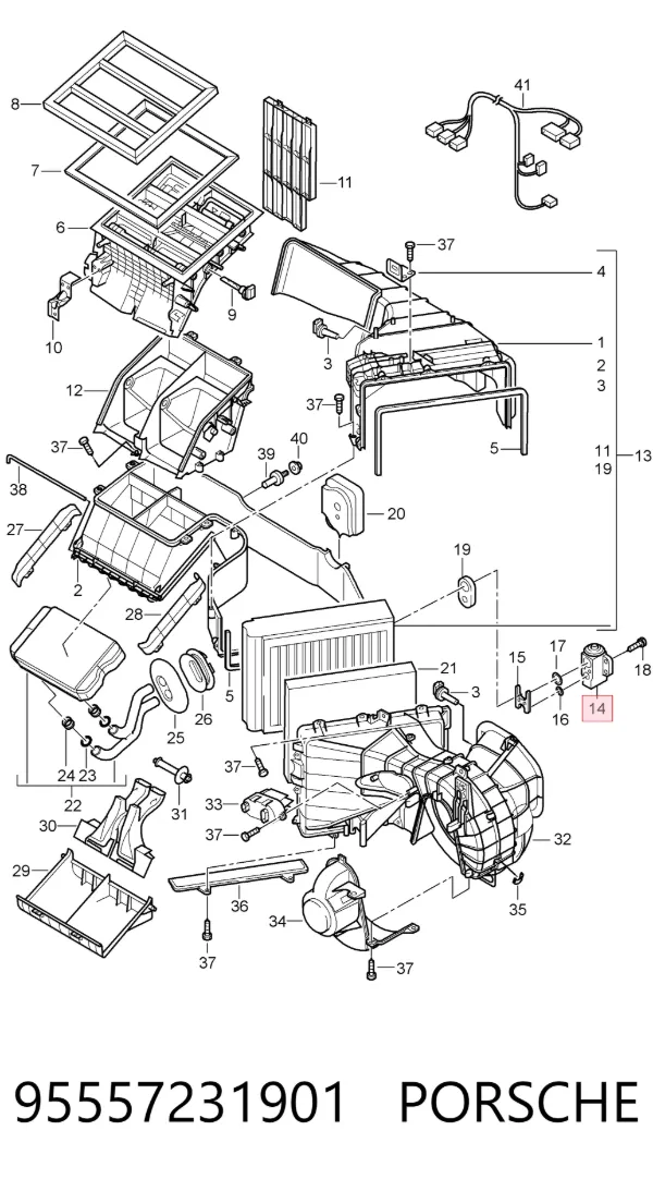 Клапан TRV, кондиціонера 95557231901 Porsche