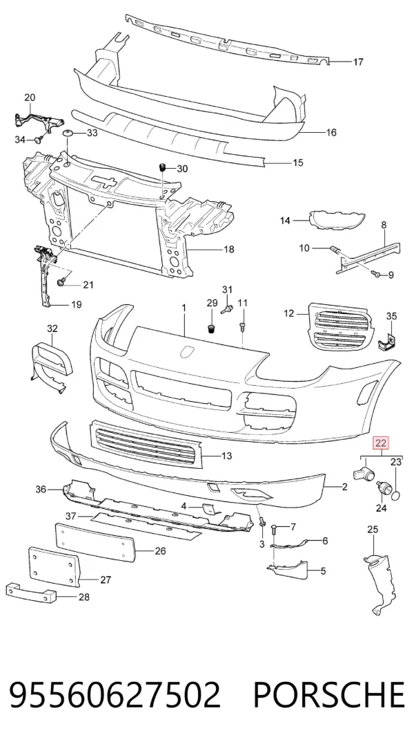 Датчик сигналізації паркування (парктронік), задній 95560627502 Porsche