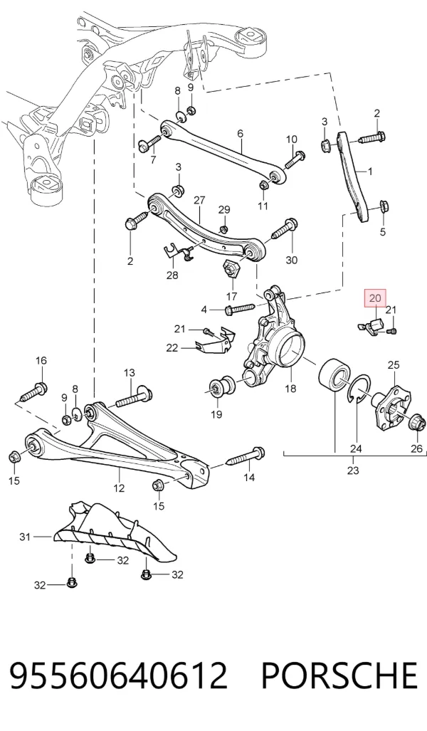 Датчик АБС (ABS) задній, правий 95560640612 Porsche