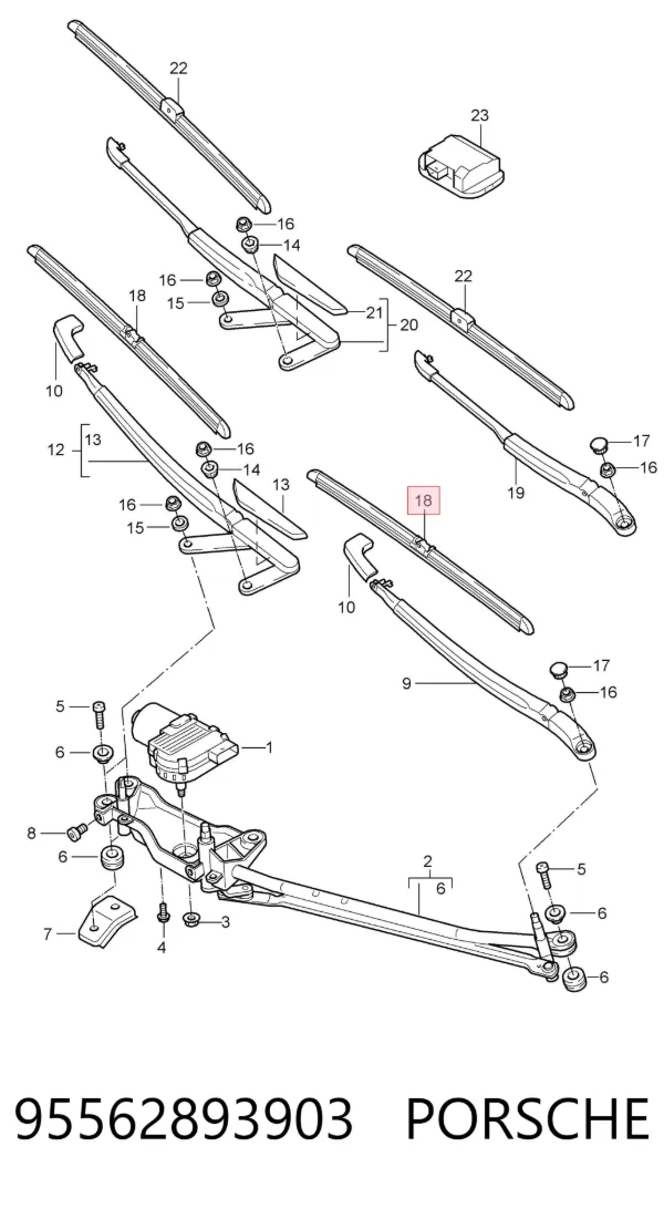 Щітки склоочисника 95562893903 Porsche