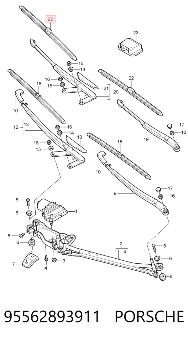 Щітки склоочисника 95562893911 Porsche