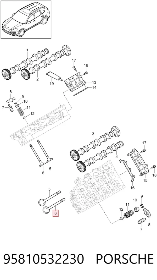 Клапан випускний 95810532230 Porsche