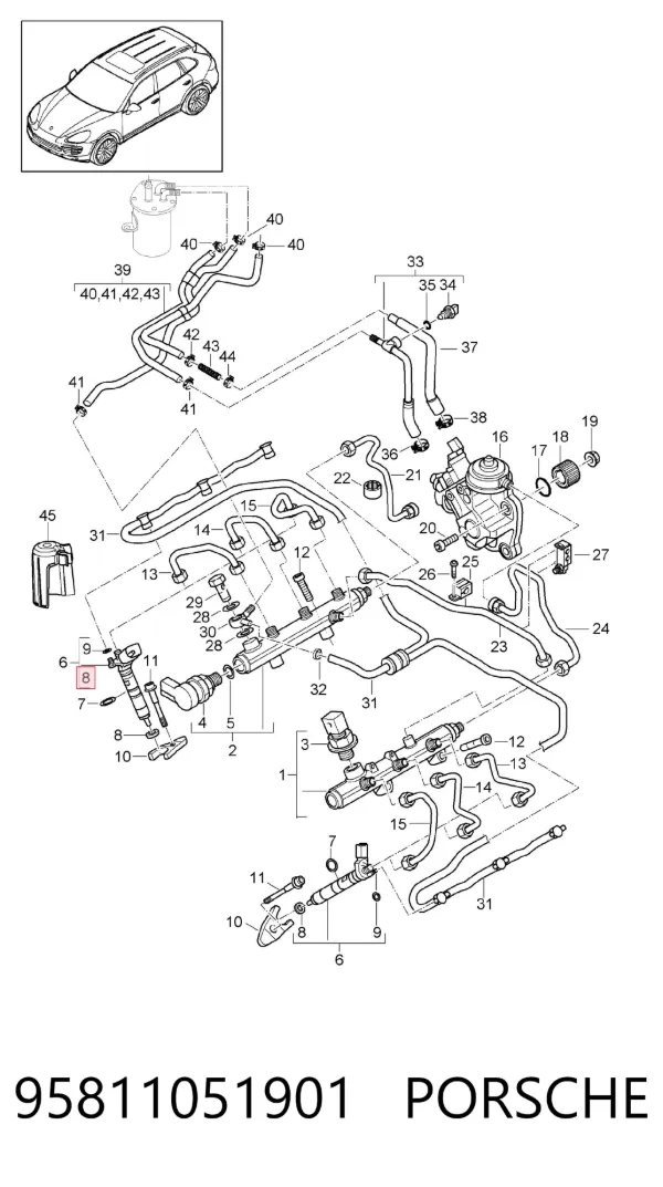 Кільце форсунки 95811051901 Porsche