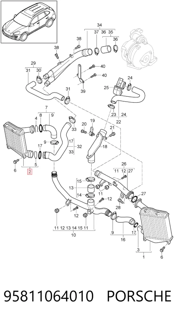Інтеркулер 95811064010 Porsche