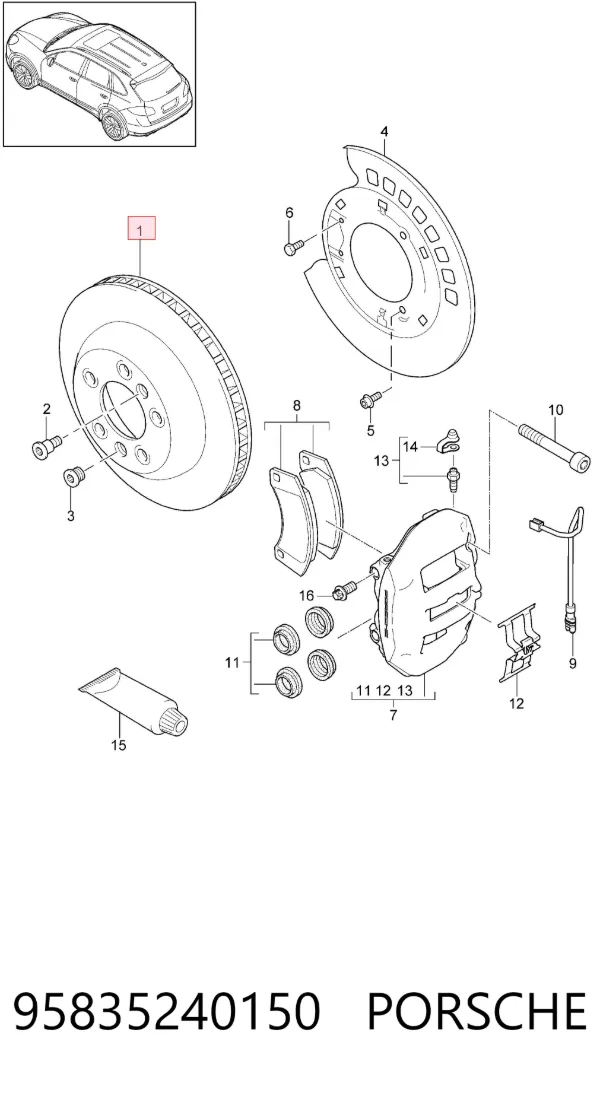 Гальмівні диски 95835240150 Porsche