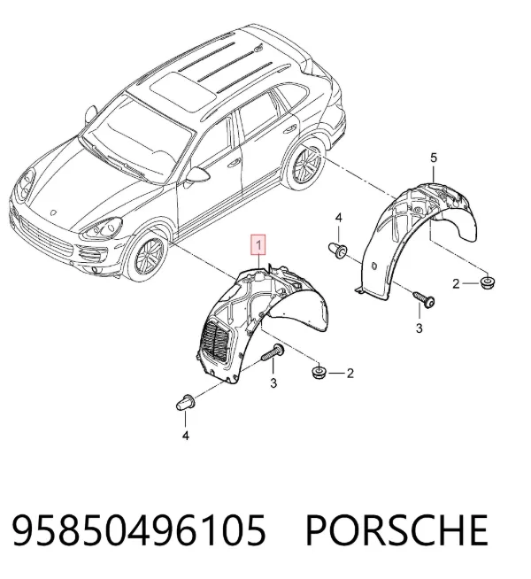Підкрилок передній лівий 95850496105 Porsche