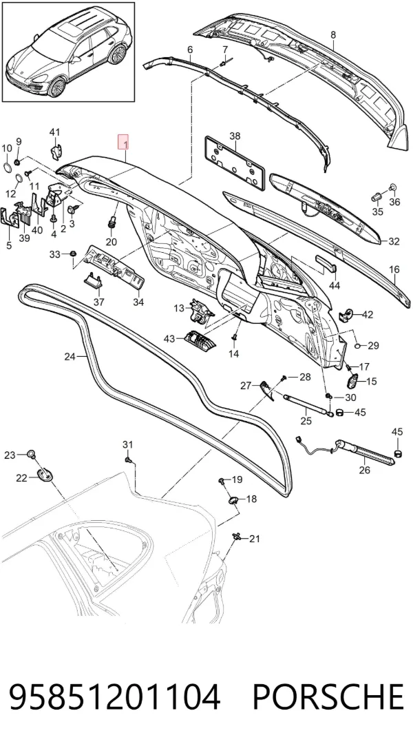 Кришка багажника 95851201104 Porsche