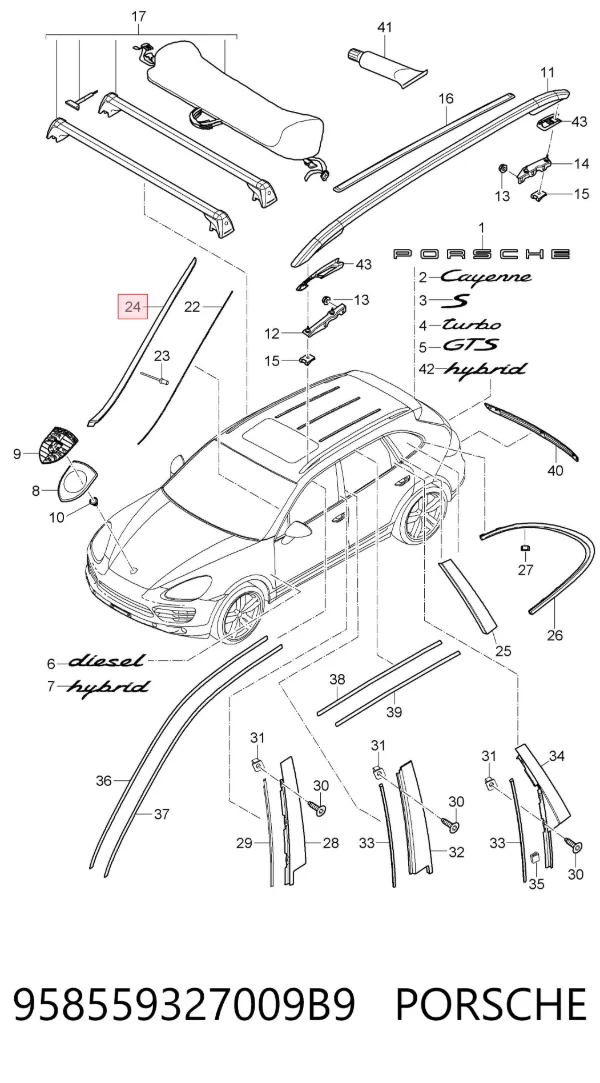  958559327009B9 Porsche
