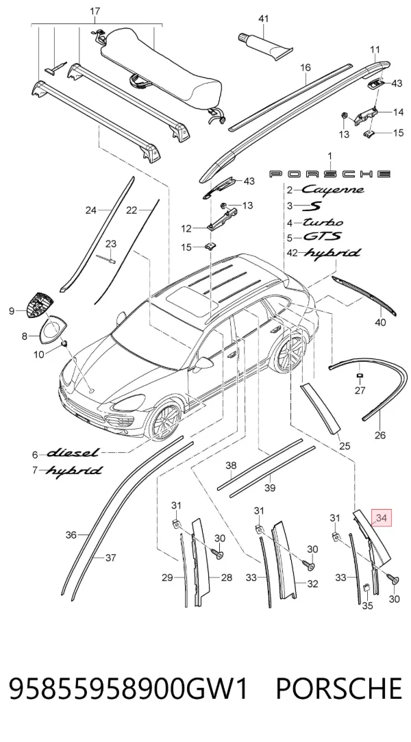  95855958900GW1 Porsche