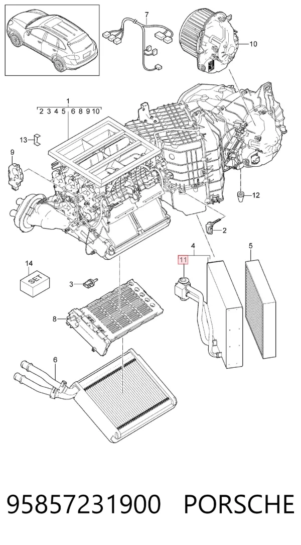 Клапан TRV, кондиціонера 95857231900 Porsche