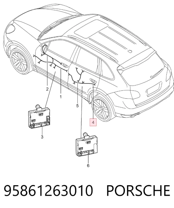 Джгут проводів задніх дверей 95861263010 Porsche