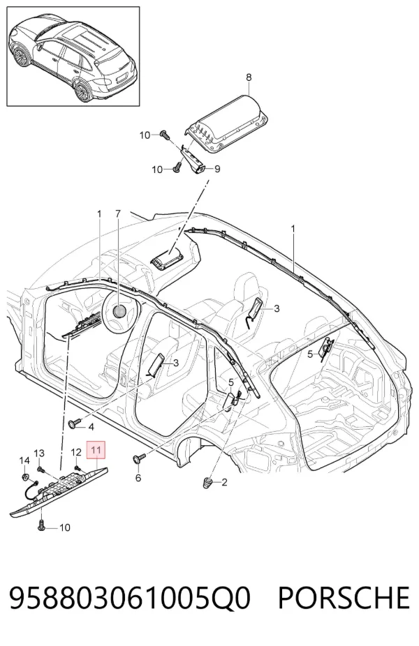 Подушка безпеки, водійська, AIRBAG, захисту колін 958803061005Q0 Porsche