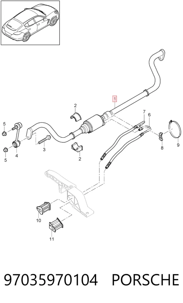 Передній стабілізатор 97035970104 Porsche