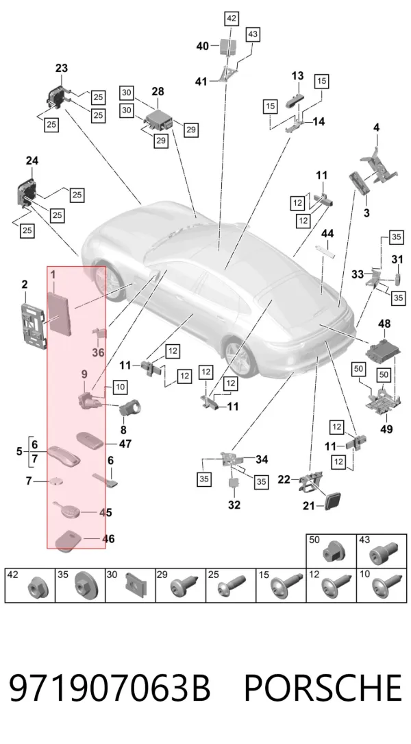 Блок комфорту 971907063B Porsche