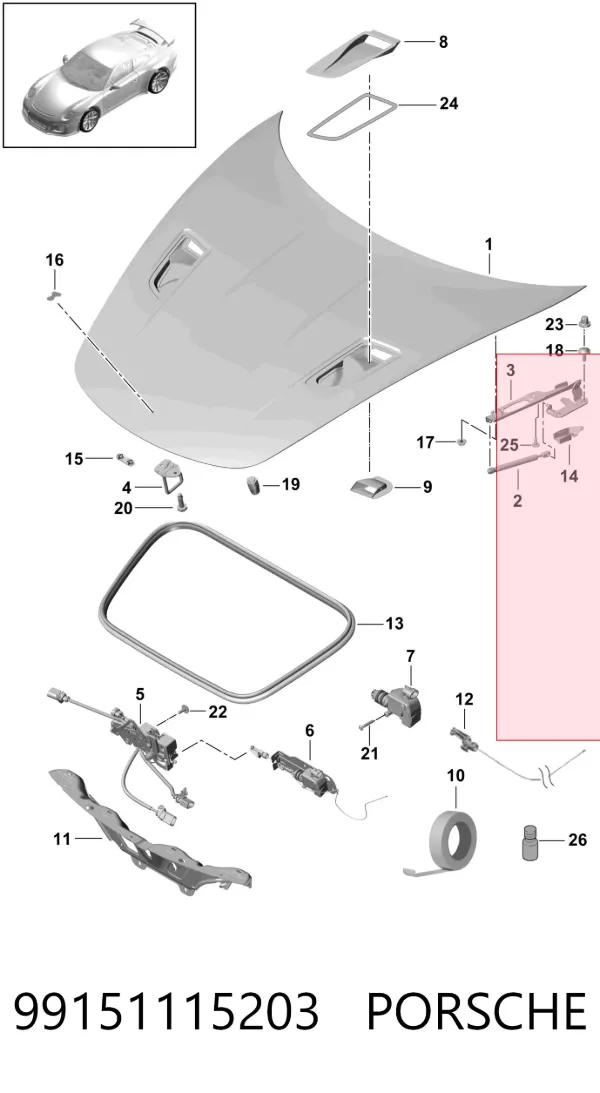Петля кришки багажника 99151115203 Porsche