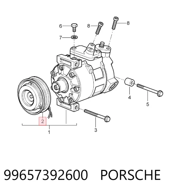 Шків компресора кондиціонера 99657392600 Porsche