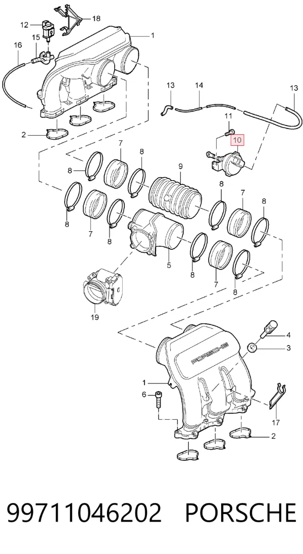 Дросільна заслінка 99711046202 Porsche