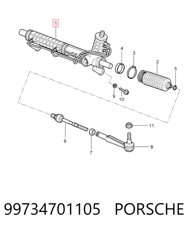 Рульова рейка 99734701105 Porsche