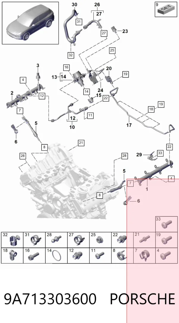  9A713303600 Porsche
