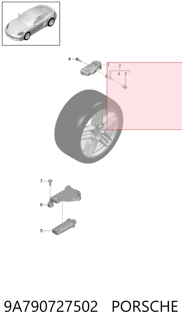 Датчик тиску в шинах 9A790727502 Porsche