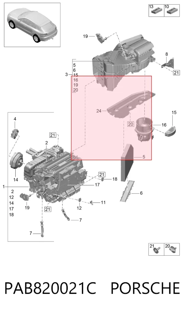 Вентилятора пічки PAB820021C Porsche