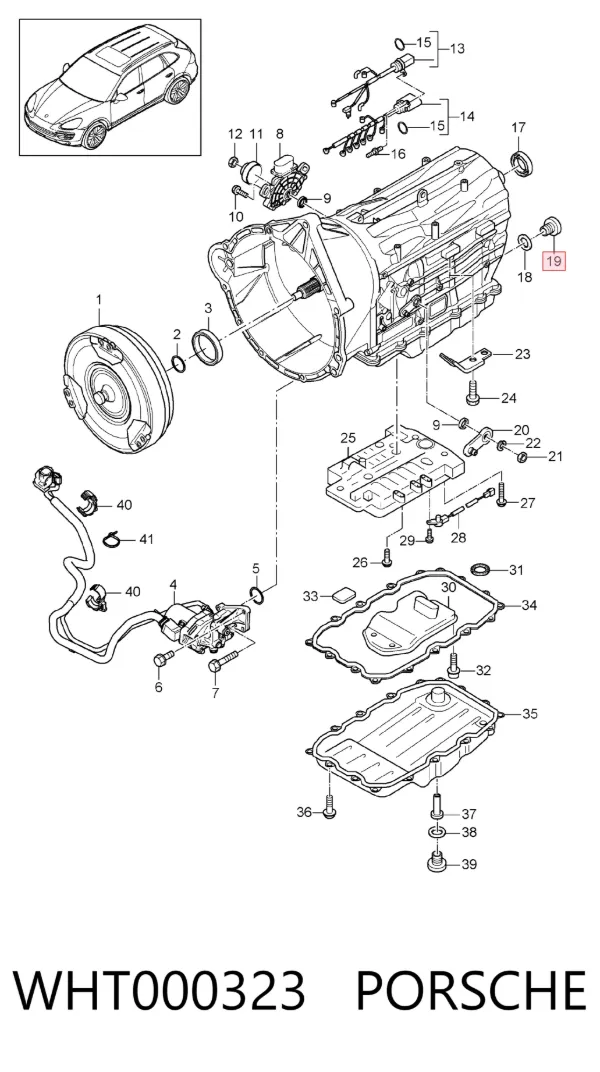 Пробка піддона АКПП WHT000323 Porsche