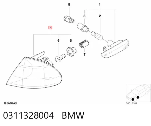 Вказівник повороту правий 0311328004 BMW
