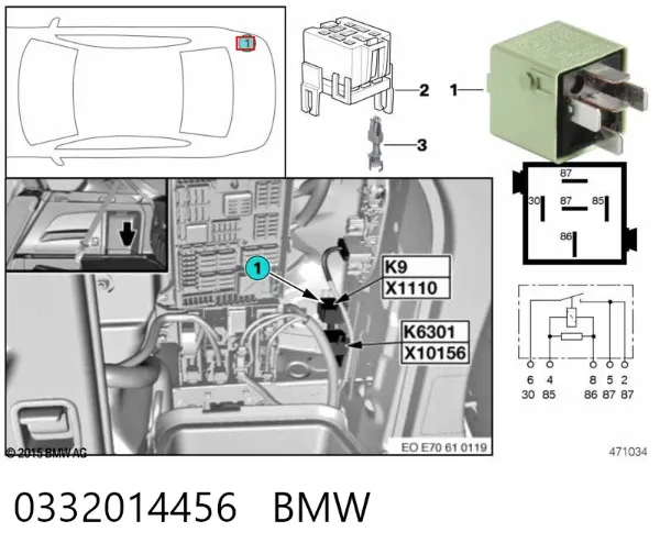 Реле поворотів 0332014456 BMW