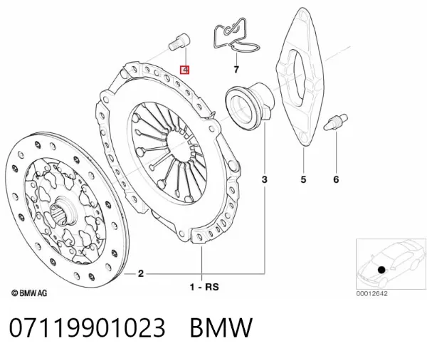 Болт кріплення корзини зчеплення 07119901023 BMW