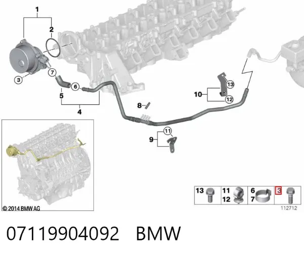Болт переднього важеля, нижнього 07119904092 BMW