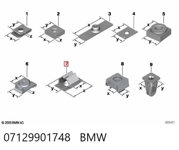 Кліпса захисту днища 07129901748 BMW