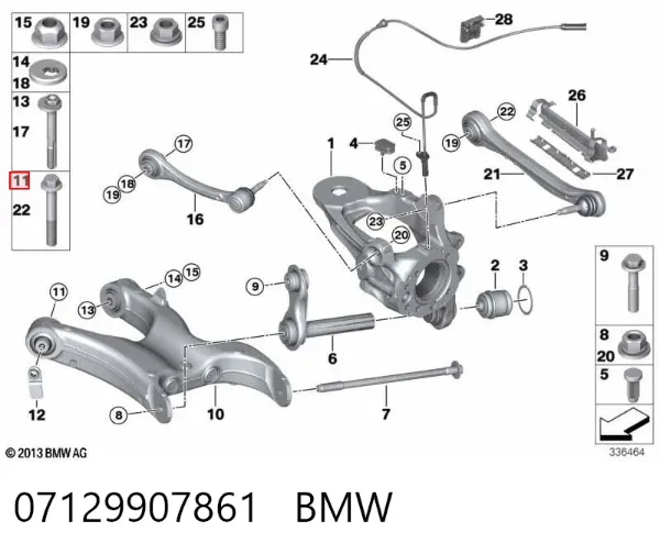Болт переднього важеля, нижнього 33326760392 BMW