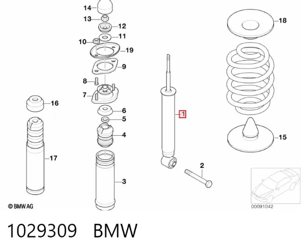 Амортизатор задній 1029309 BMW