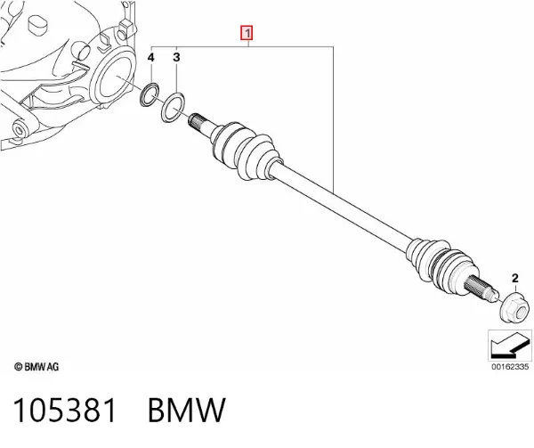 Піввісь задня 105381 BMW