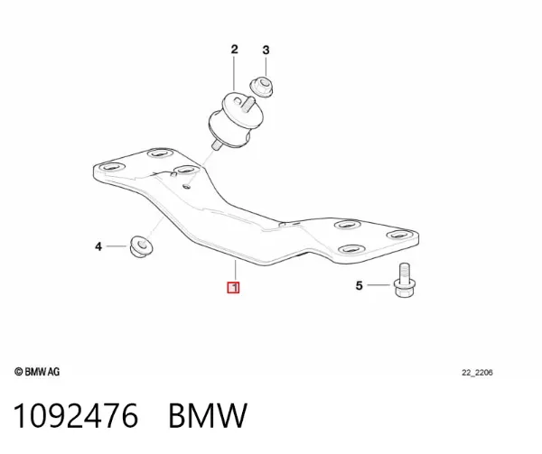 Балка кріплення коробки передач 1092476 BMW