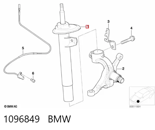 Амортизатора передній лівий 1096849 BMW
