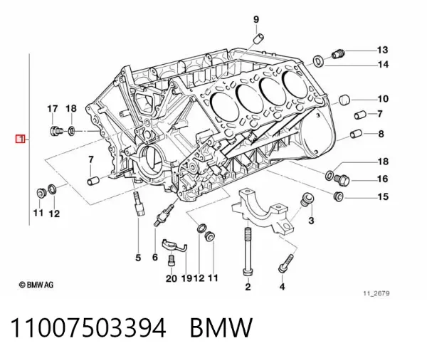 Блок циліндрів двигуна 11007503394 BMW