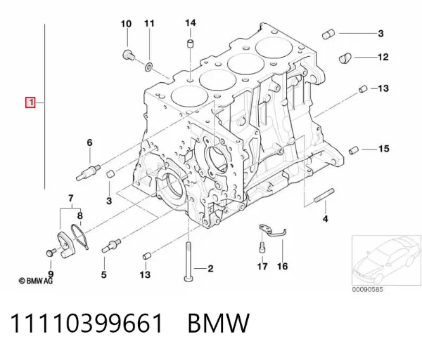 Блок циліндрів двигуна 11110399661 BMW