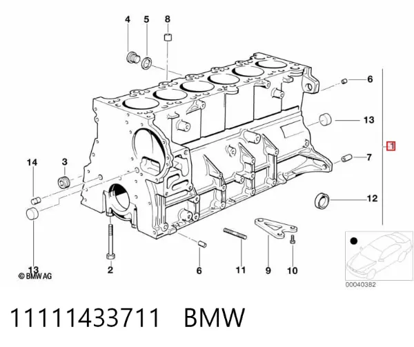 Блок циліндрів двигуна 11111433711 BMW