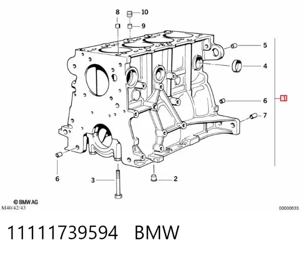 Блок циліндрів двигуна 11111739594 BMW