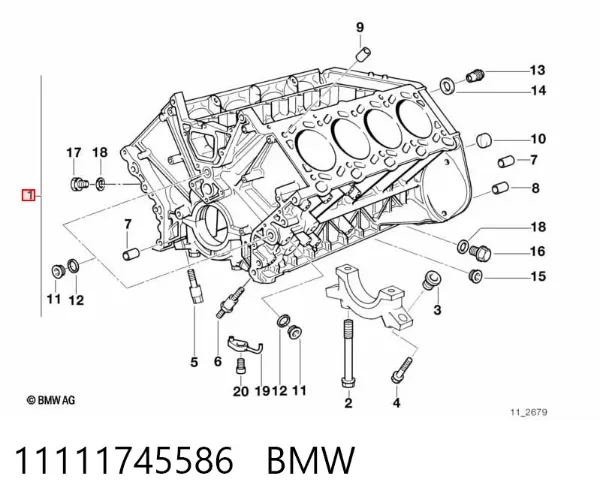 Блок циліндрів двигуна 11111745586 BMW