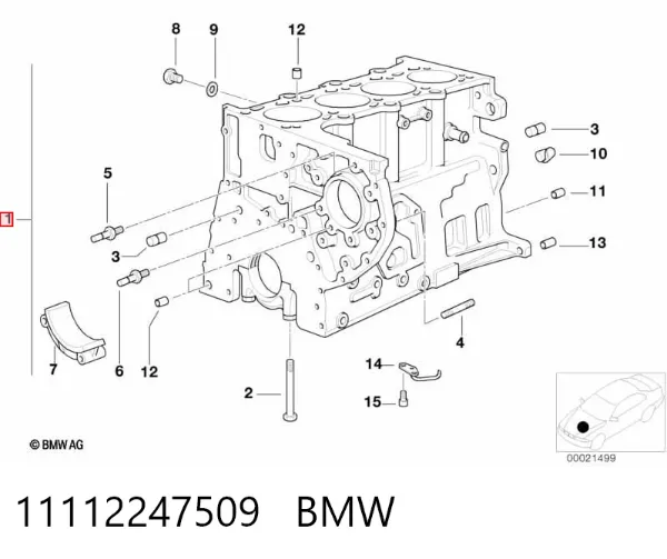 Блок циліндрів двигуна 11112247509 BMW