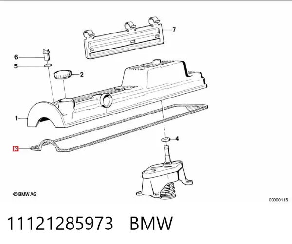 Прокладка клапанної кришки 11121285973 BMW
