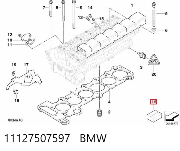 Комплект прокладок двигуна, верхній 11127507597 BMW