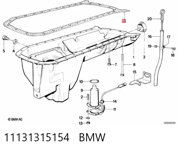 Прокладка піддону картера двигуна 11131315154 BMW